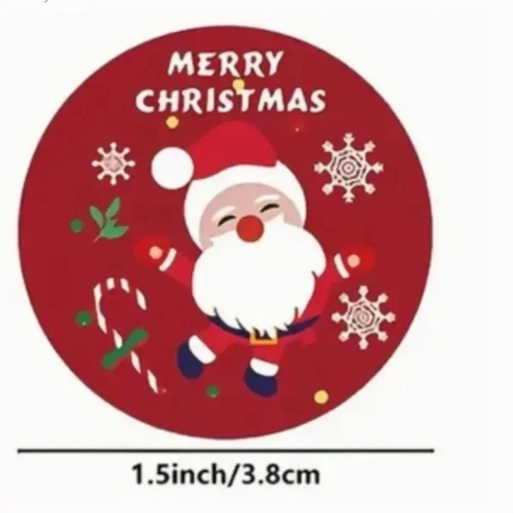Merry Christmas Stickers 1.5” New 500 pieces